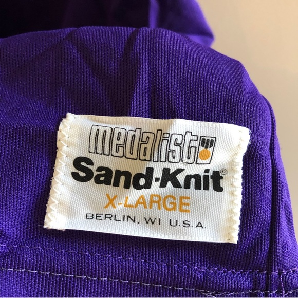 Vintage ’80s Lakers Magic Johnson Sand-Knit Medalist Purple Basketball Jersey - Picture 6 of 9